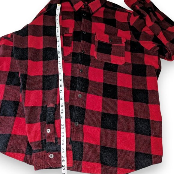 Red & Black Large Check Flannel Shirt George Soft Lightweight Mens 3XL 54-56 - Picture 4 of 8